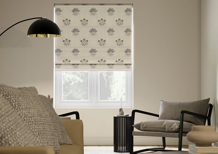 William Morris At Home Lily Flower Embroidery, Woad - Twist&Fit Roman Blind - Image 3